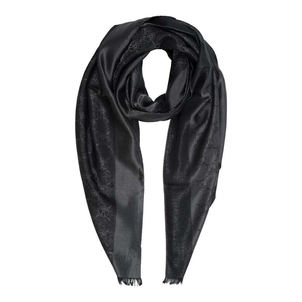Moschino Wollen sjaal met abstract patroon Black Dames
