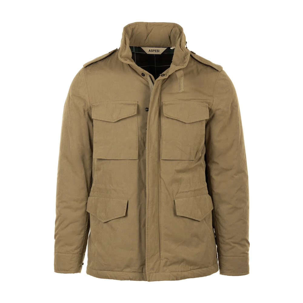 Aspesi Dove Grey Jassen Minifield Cot Brown Heren