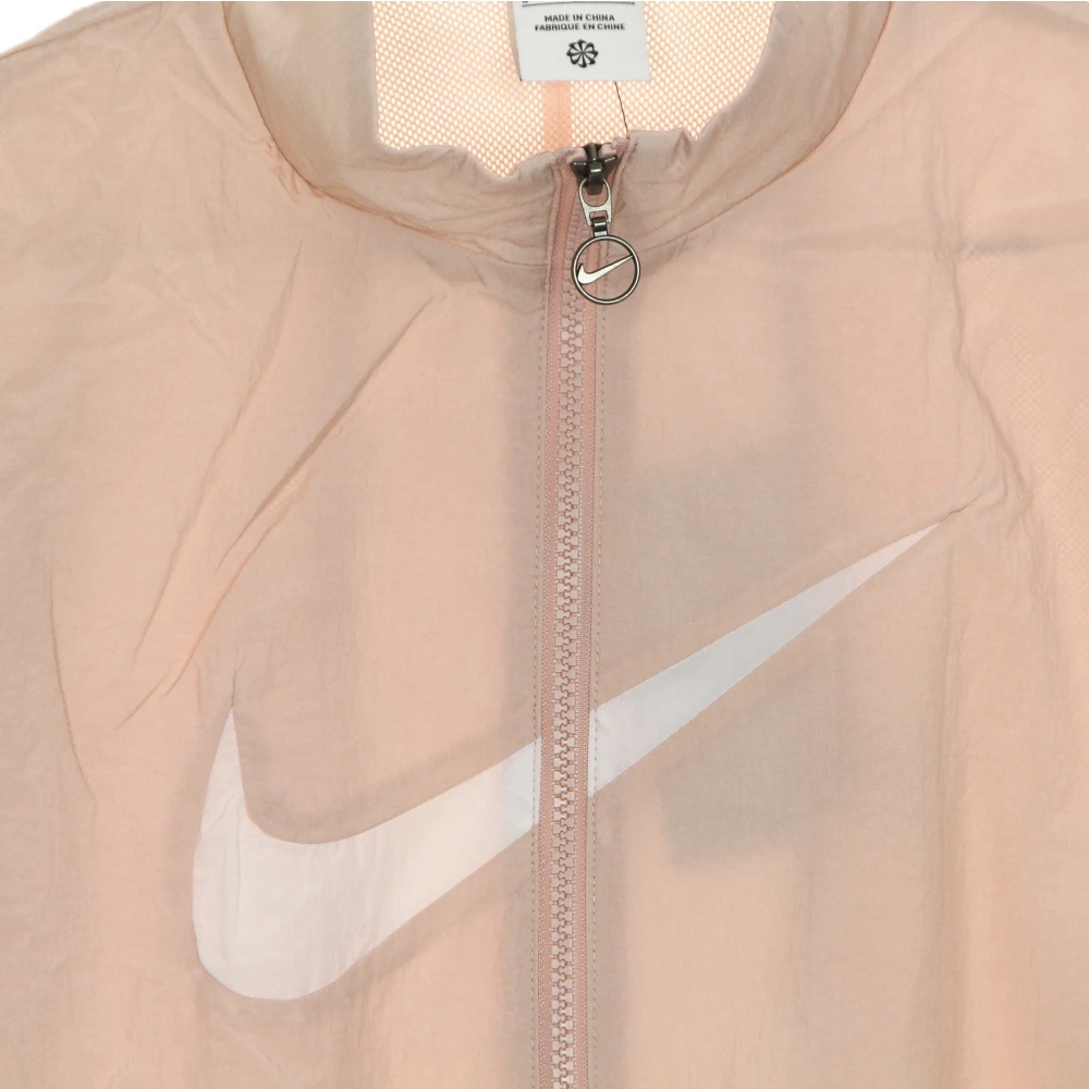 Nike Gewoven Trainingsjack met hoge hals Beige Dames
