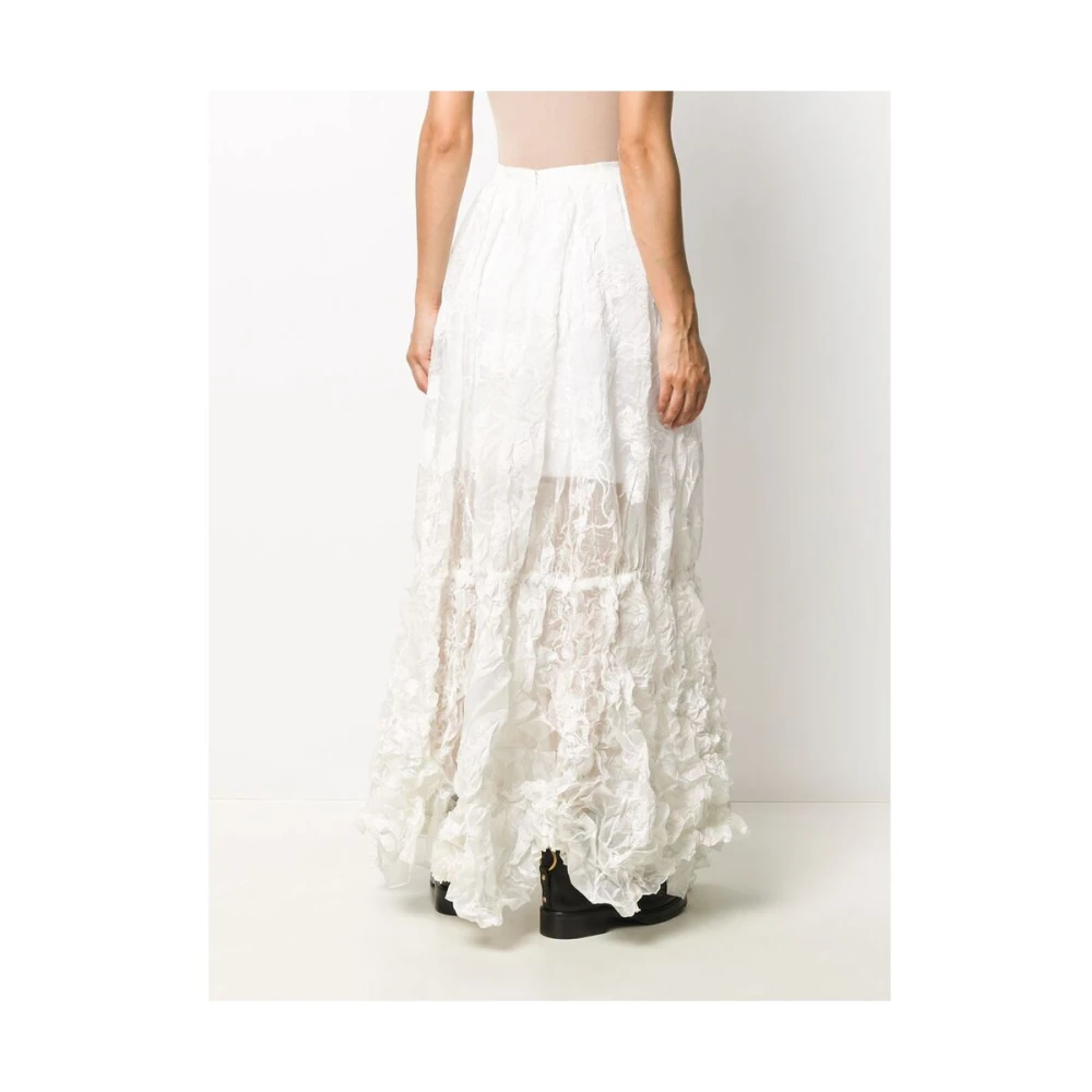 Nina Ricci Witte Geplooide Hoge Taille Rok White Dames