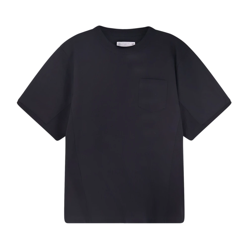 Sacai Black T-Shirts, Male, L, Cotton T-Shirt