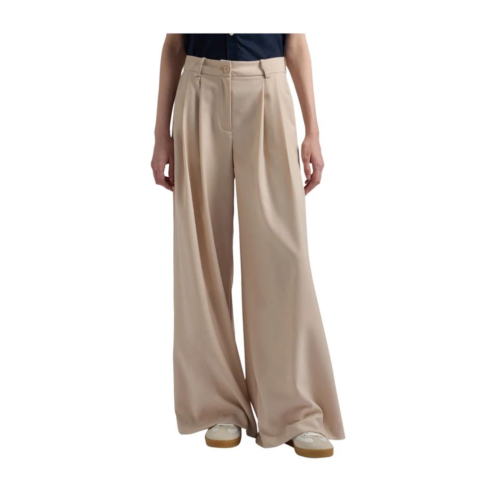 Harmont & Blaine Vrouw Beige Broeken Dames, S, Wol, Palazzo Broek