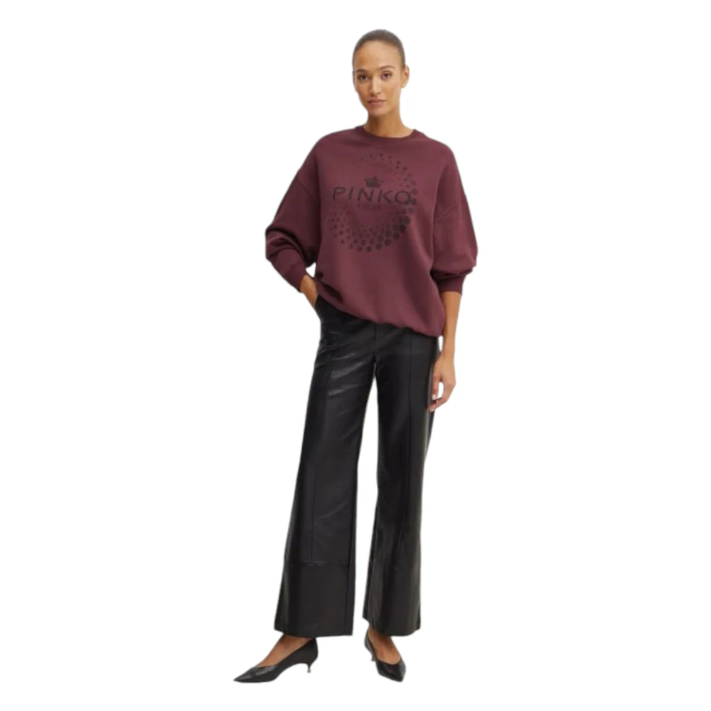 pinko Crew Neck Sweatshirt Red Dames