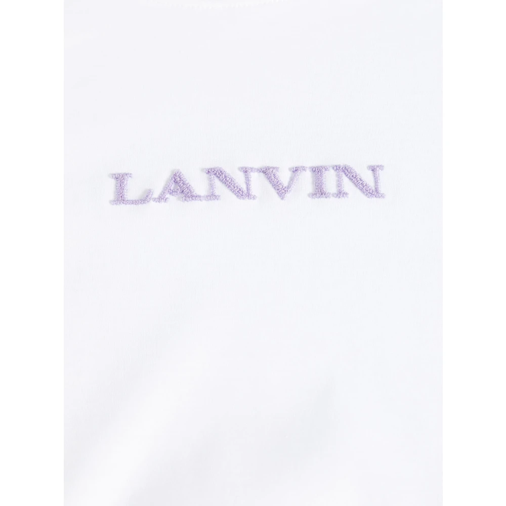 Lanvin Geborduurd Wit T-shirt White Dames
