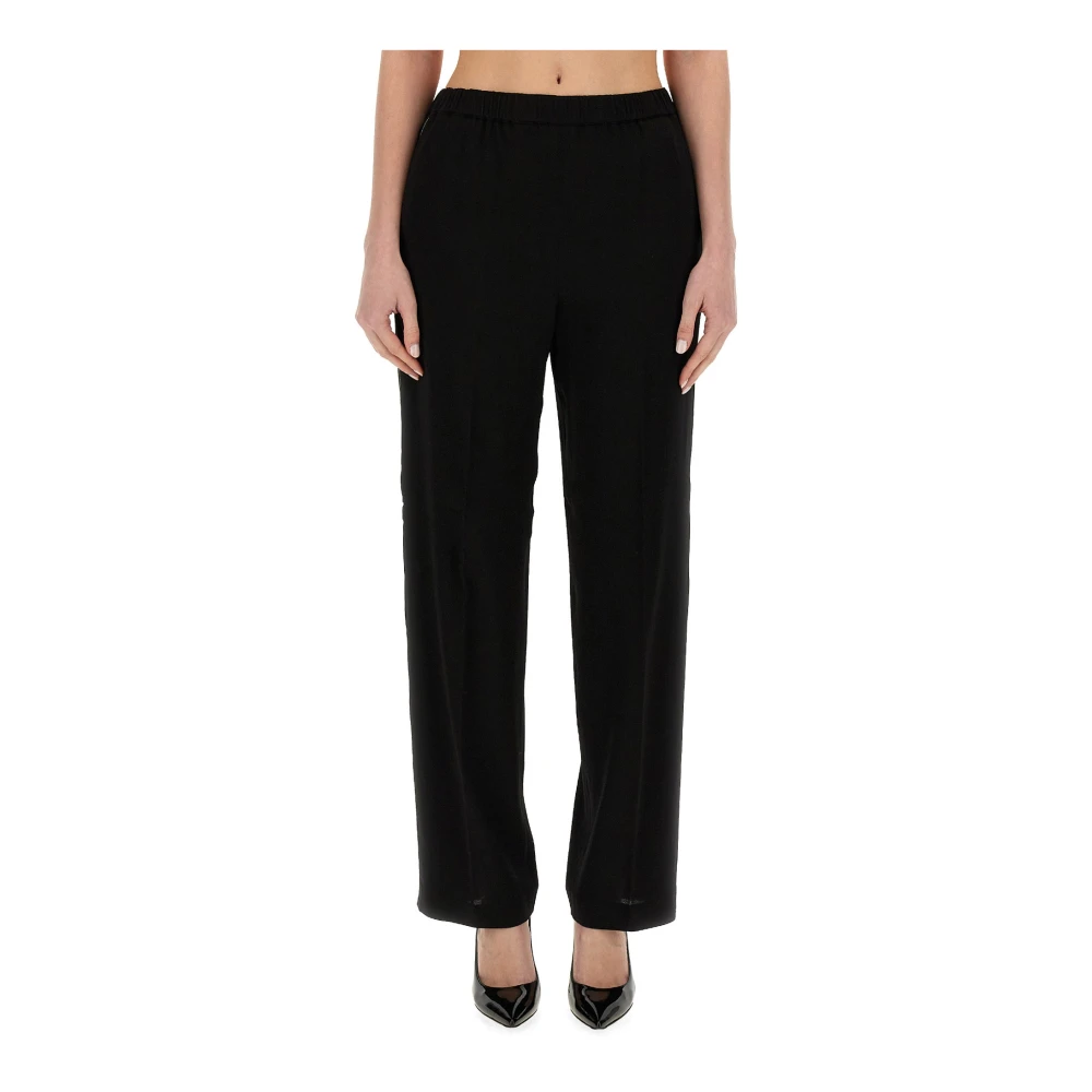 Fabiana Filippi Black Straight Trousers, Female, S, Viscose Trousers
