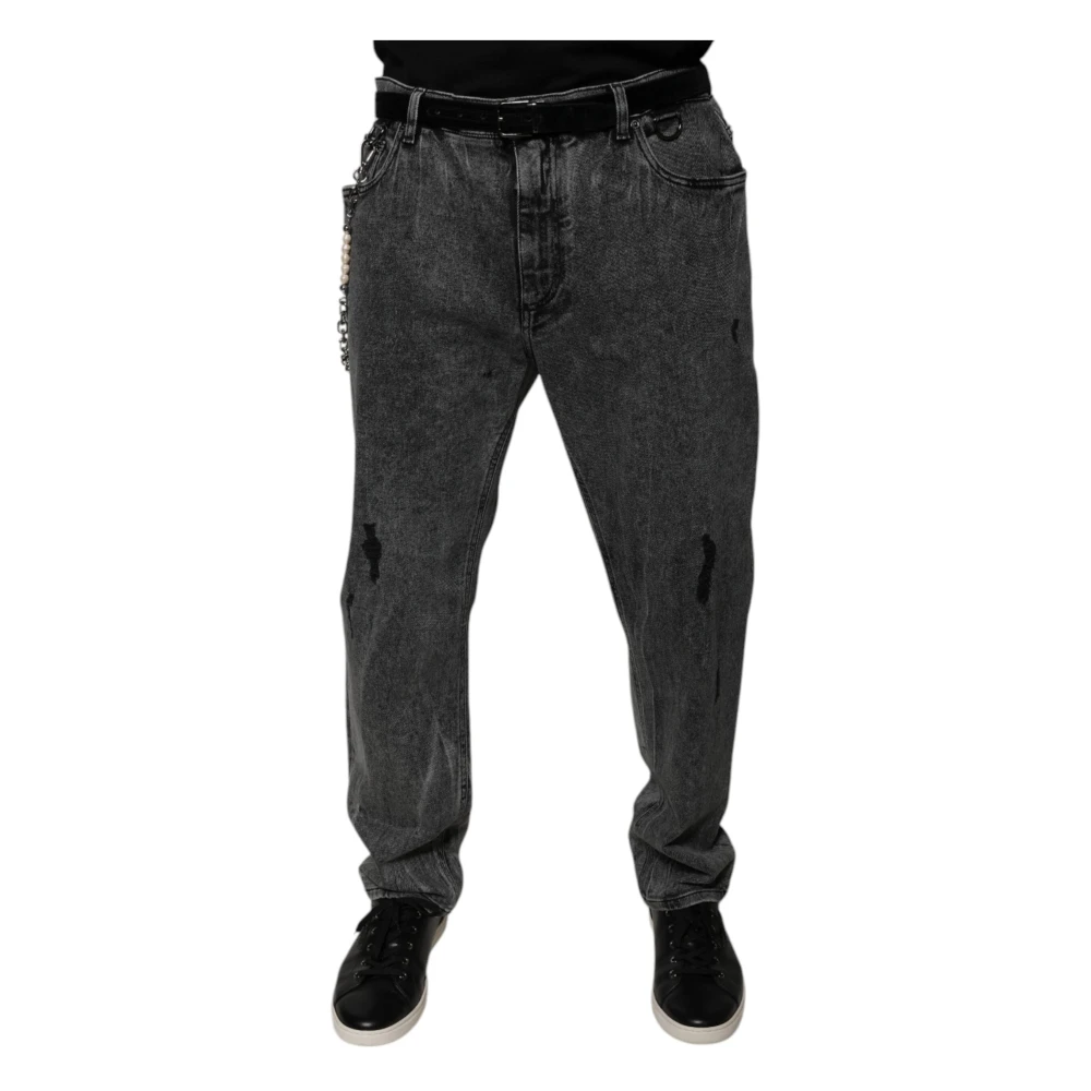 Dolce & Gabbana Men's Gray Slim Fit Jeans, 3XL, Skinny Denim Jeans