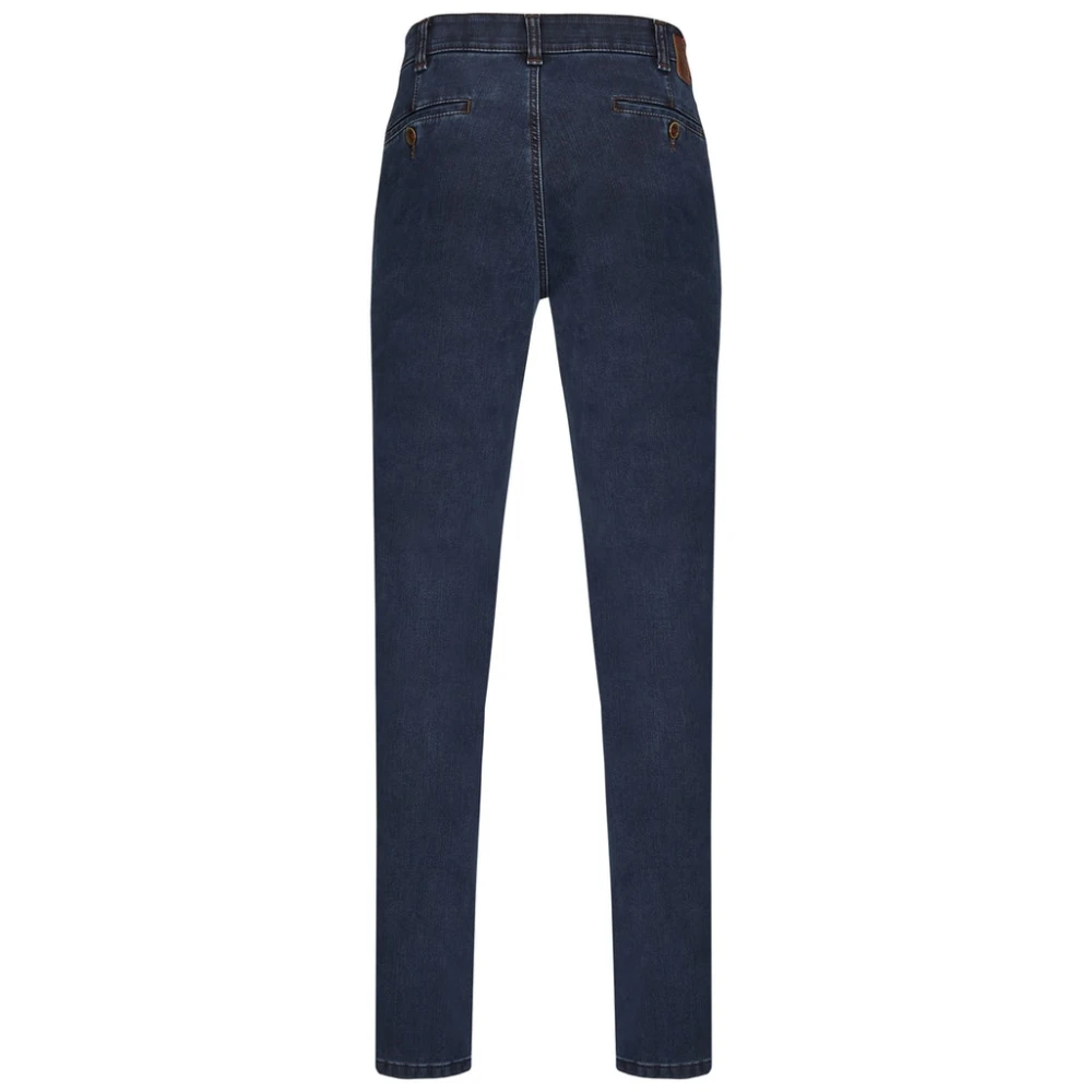 club of comfort Stretch Denim Flat Front Broek Blue Heren