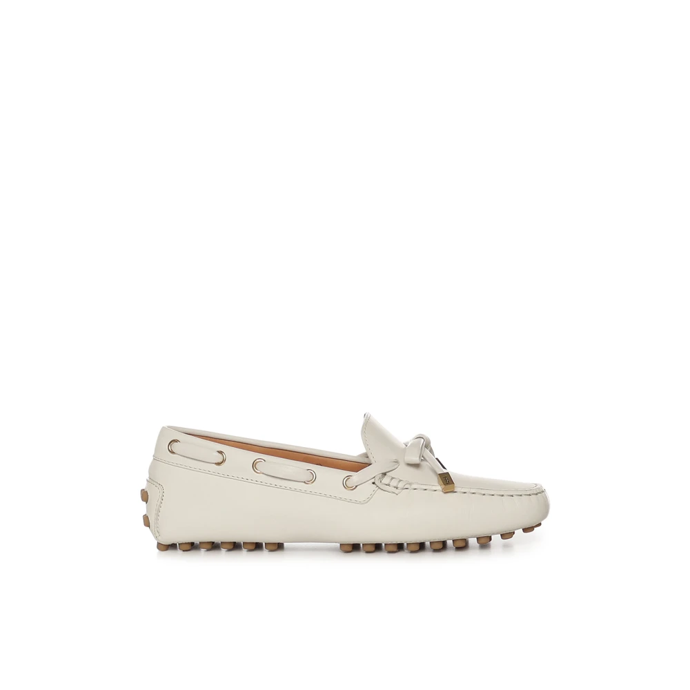 Tod's Women's White Leather Loafers - Boat Shoes - 6 Uk - Shoes