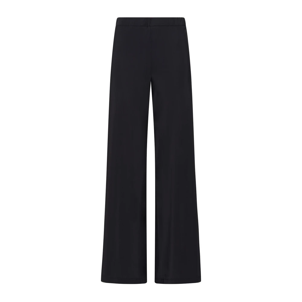 Maliparmi Women's Black Soft Jersey Trousers - Wide Trousers - L - Trousers
