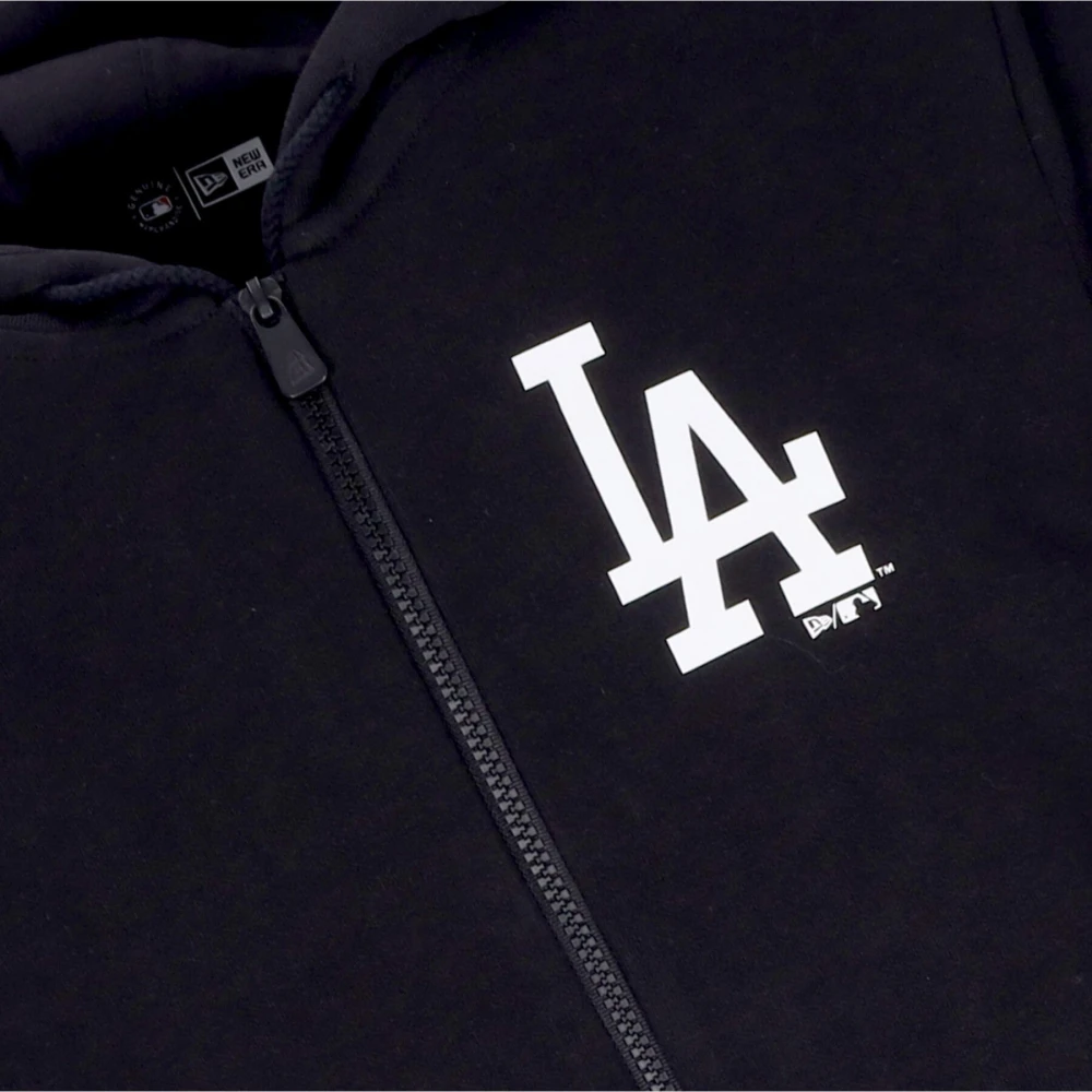 new era Dodgers Rits Hoodie Zwart Wit Black Heren
