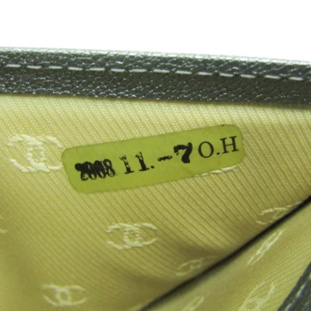 Chanel Vintage Pre-owned Leather wallets Gray Dames
