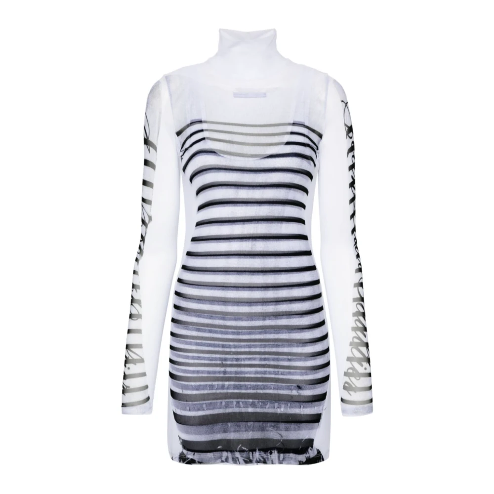 Jean Paul Gaultier Verenprint Mesh Korte Jurk Blue Dames