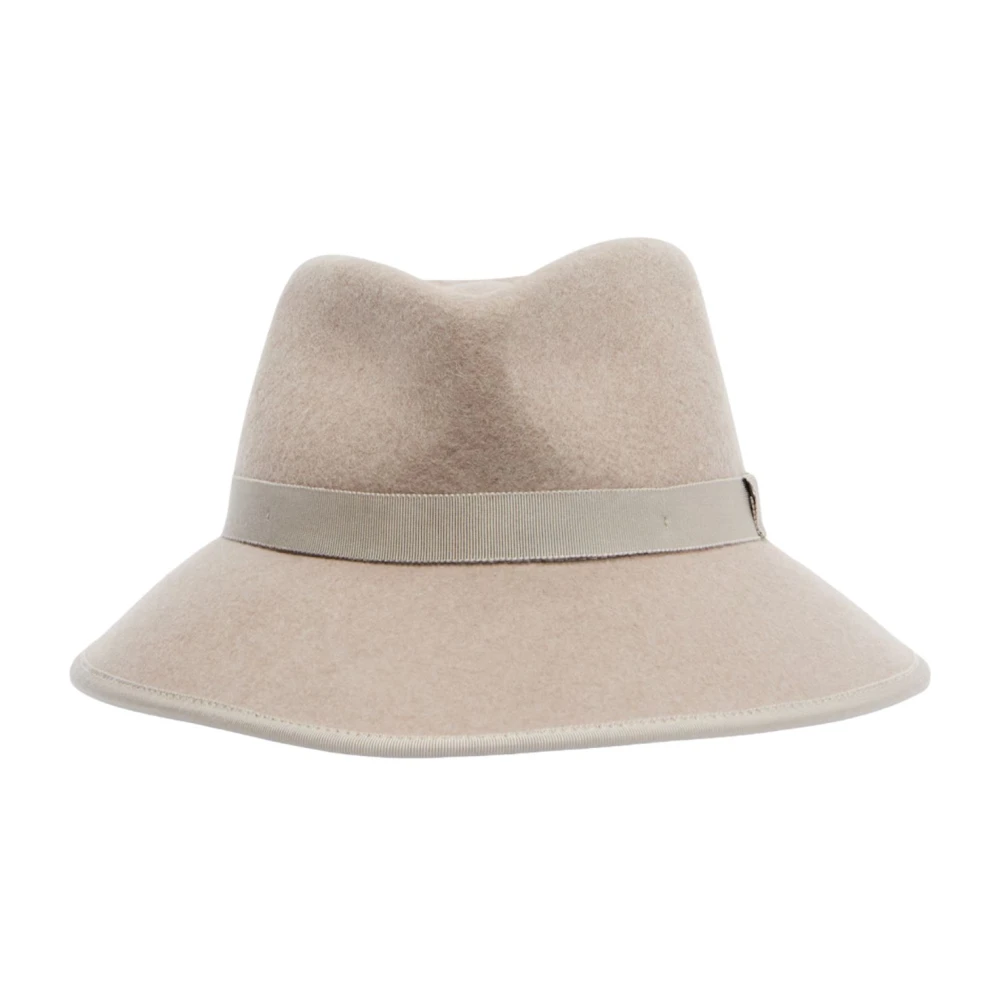 Max Mara Beige Locusta Fedora - Female - Accessories - 57 Cm - Accessories