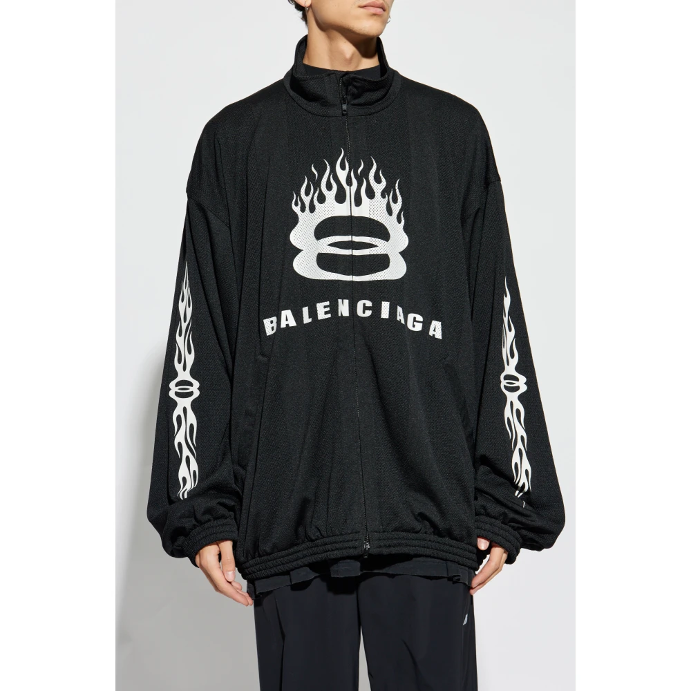 Balenciaga Jas met Gedrukt Logo Black Heren