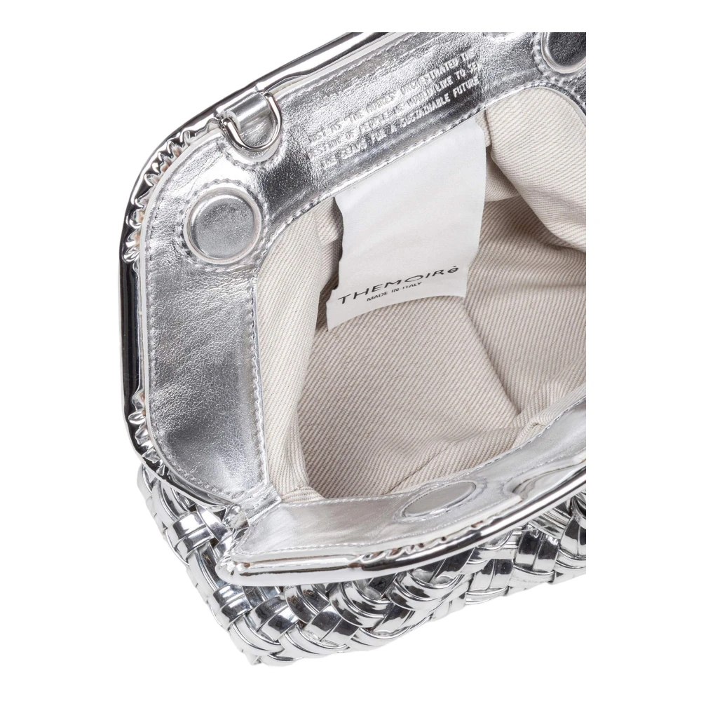 THEMOIRè Vegan Zilveren Clutch Tas Spiegeleffect Gray Dames