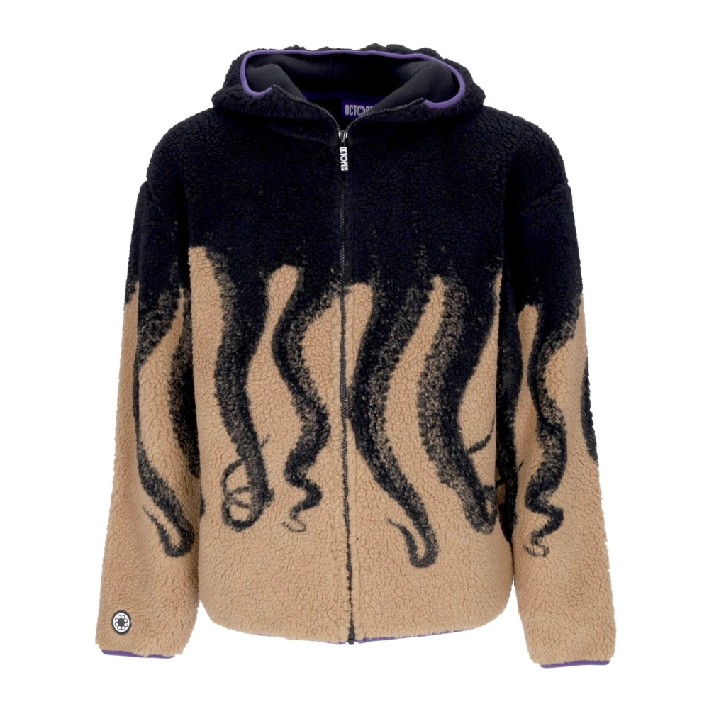 Octopus Men's Brown Sherpa Zip Hood Sweatshirt - Zip-Throughs - Xl - Sweatshirts & Hoodies