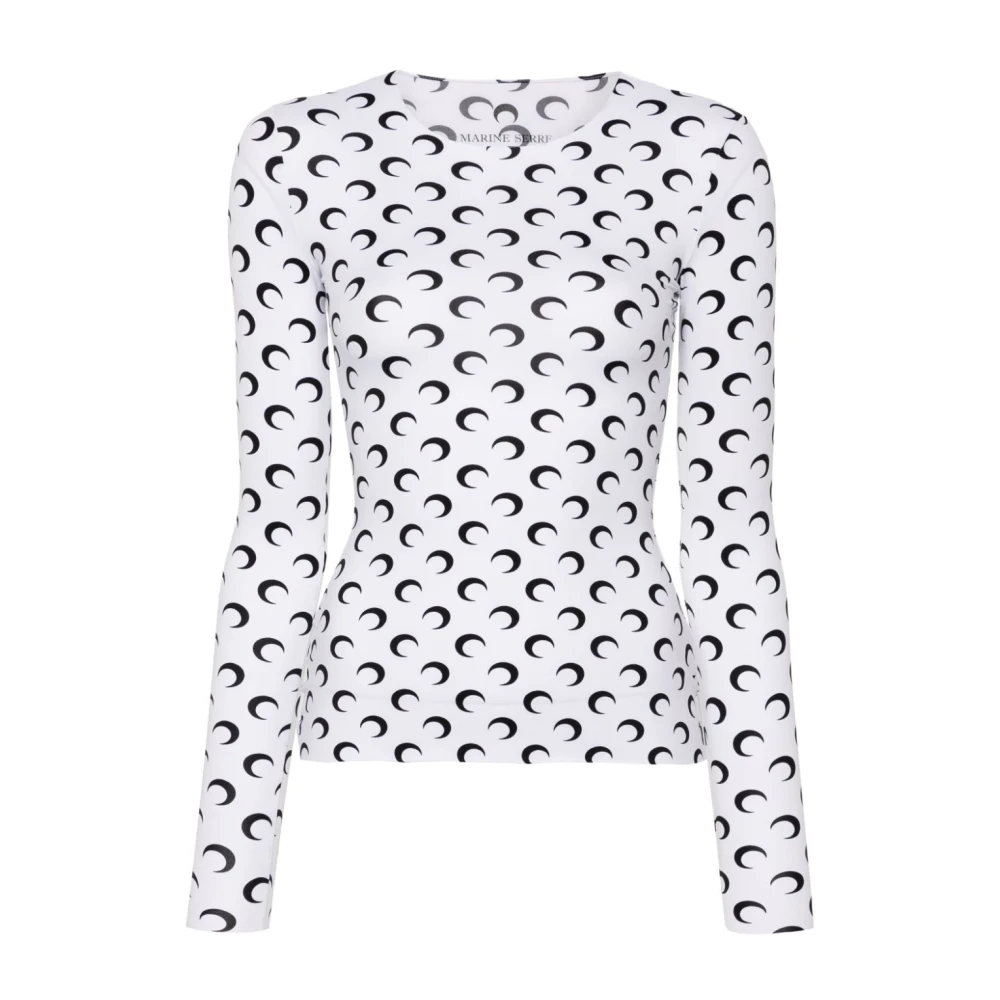 Marine Serre Witte Top met Unieke Stijl White Dames
