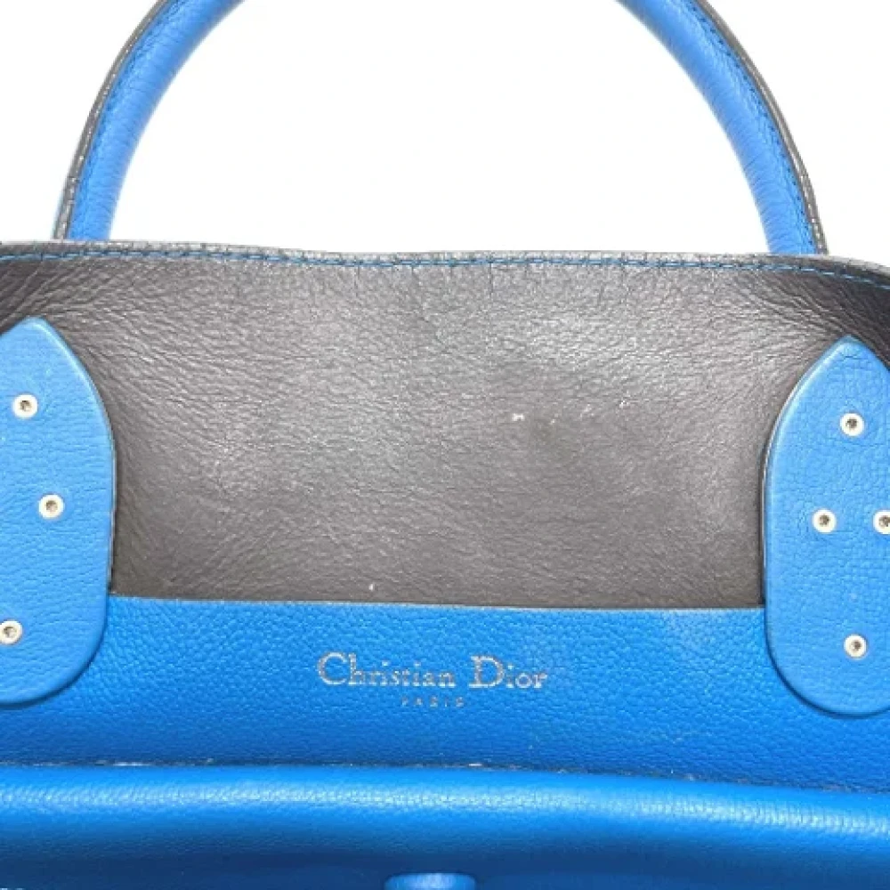 Dior Vintage Pre-owned Leather dior-bags Blue Dames