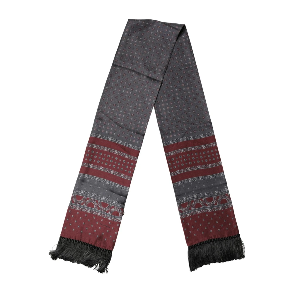 Dolce & Gabbana Men's Patterned Fringe Foulard Scarf