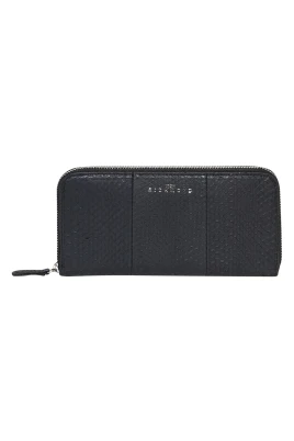 Zip-plånbok med flätad detalj