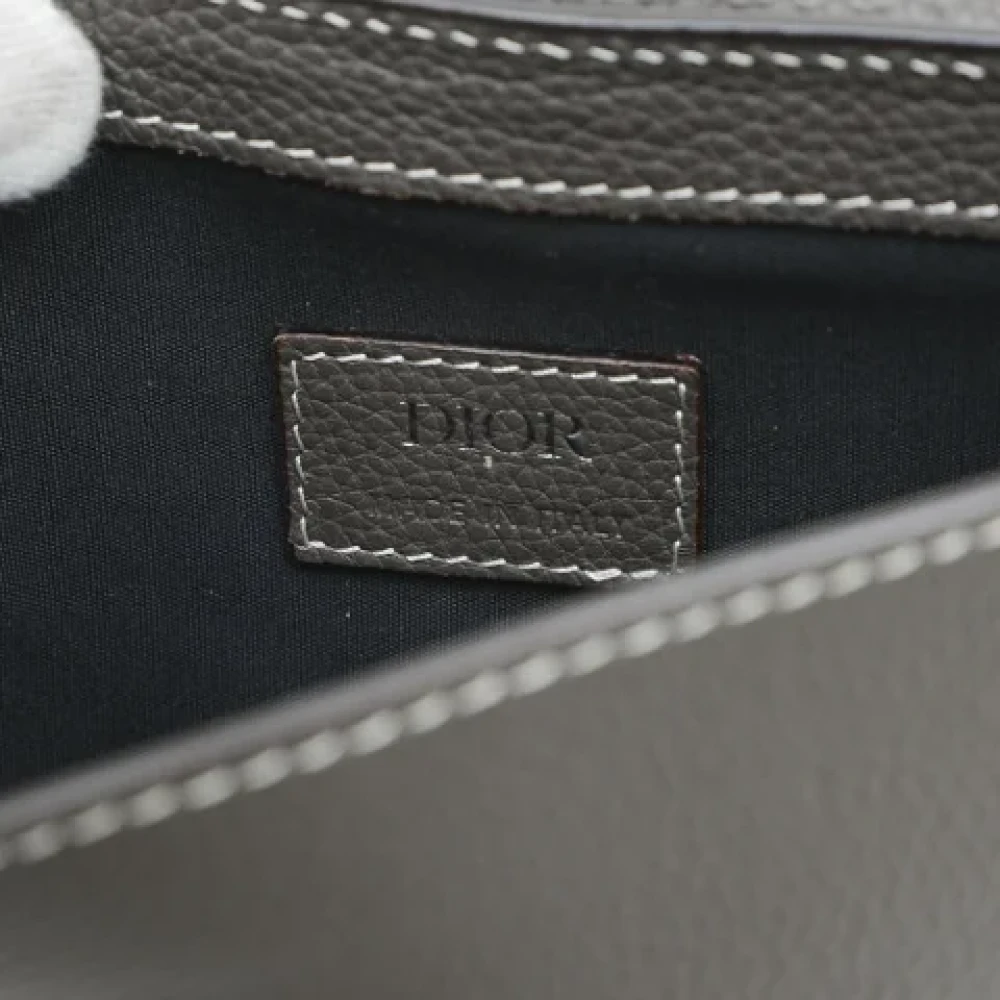 Dior Vintage Pre-owned Leather dior-bags Gray Dames
