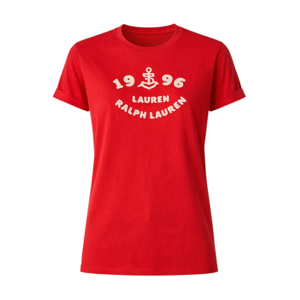 Ralph Lauren Women's Red T-Shirts, S, Embroide Logo T-Shirt