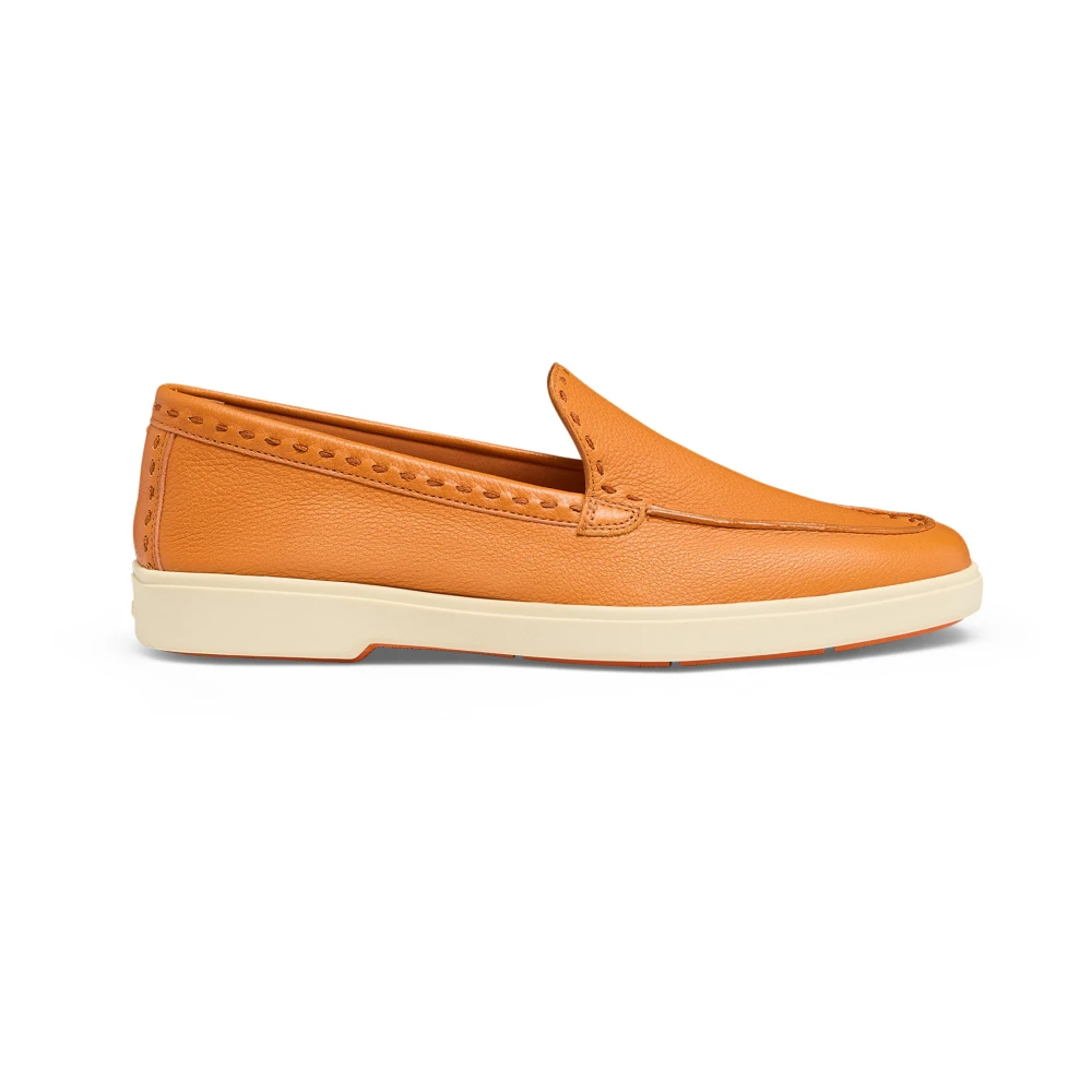 Santoni Mujer Naranja - Mocasines De Punta Redonda- Shoes - 39 Eu- Mocasines De Punta Redonda