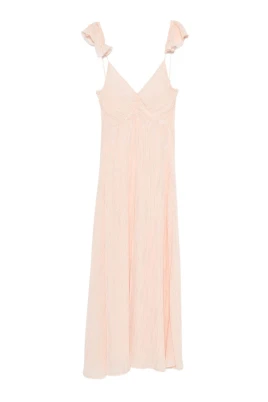 Ruffled V-neck Maxi Dress