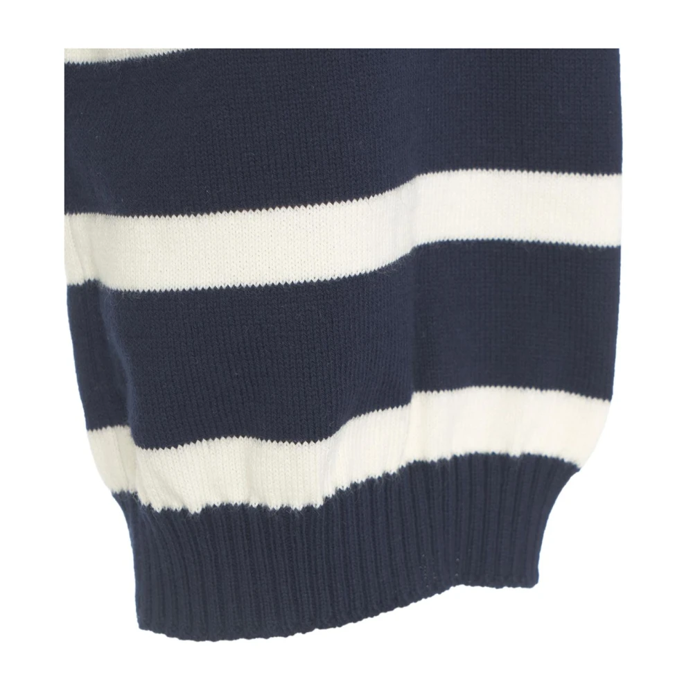 Semicouture Luxe Gestreepte Gebreide Trui Blauw Blue Dames