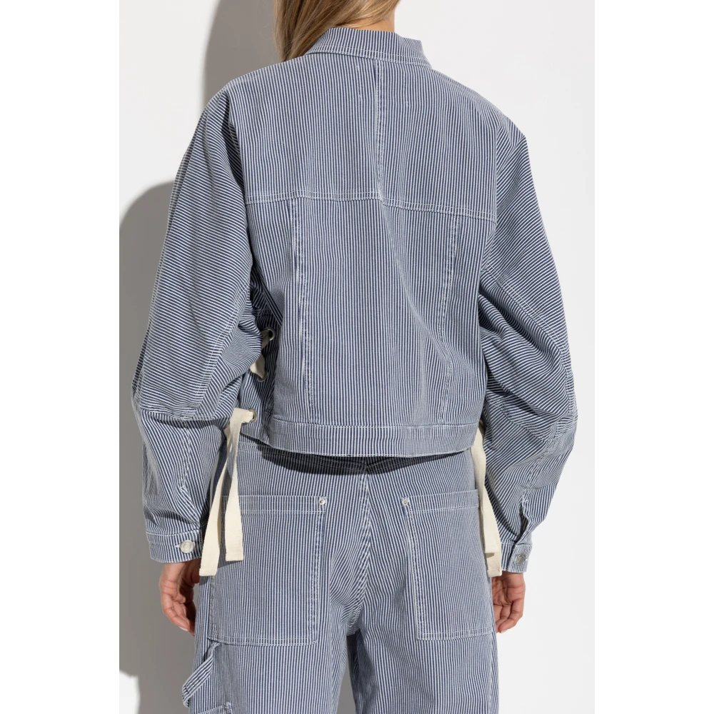 Munthe Jas met gestreept patroon Famke Blue Dames