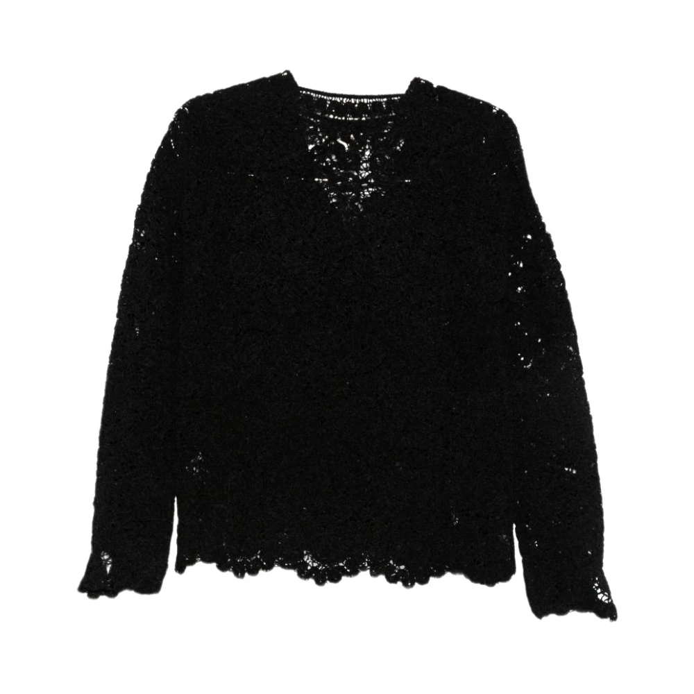 Semicouture Jumpers Black - Female - V-Neck Knitwear - Black - M - Knitwear