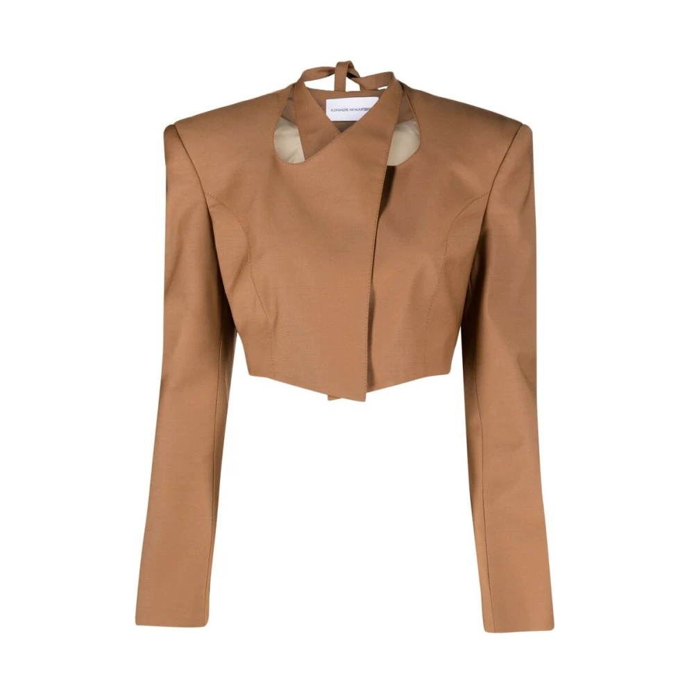 Aleksandre Akhalkatsishvili Geknipte Wol Wrap Blazer Brown Dames