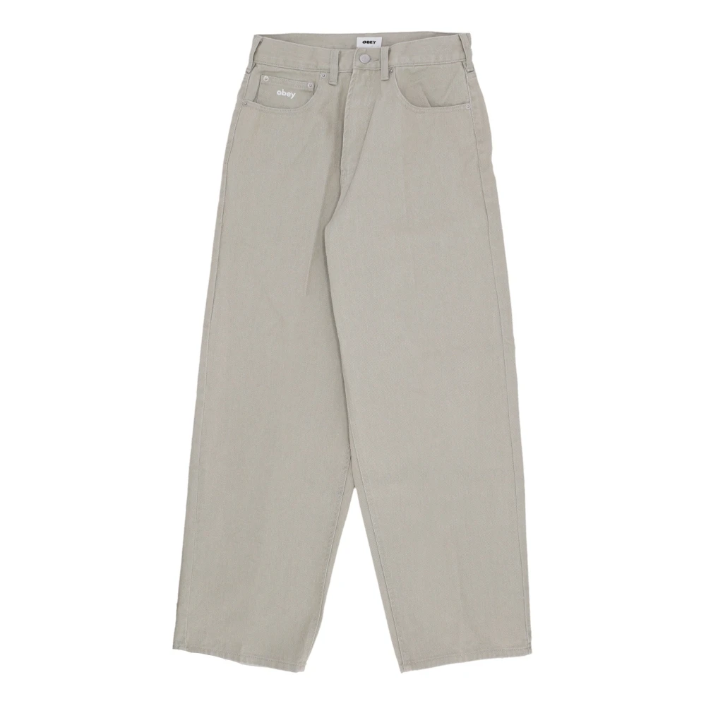 Obey Steenvervaagde Baggy Denim Jeans Gray Heren