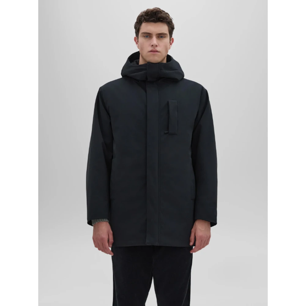 Aspesi Technical Twill Parka Black Heren