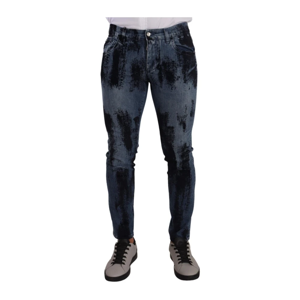 Dolce & Gabbana Mannelijk Blauw Jeans Heren, M, Katoen, Prachtige Skinny Jeans