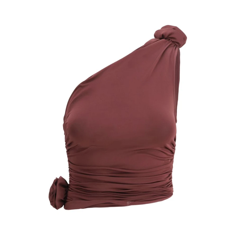 Magda Butrym Top met één schouder en rozen-detail Red Dames
