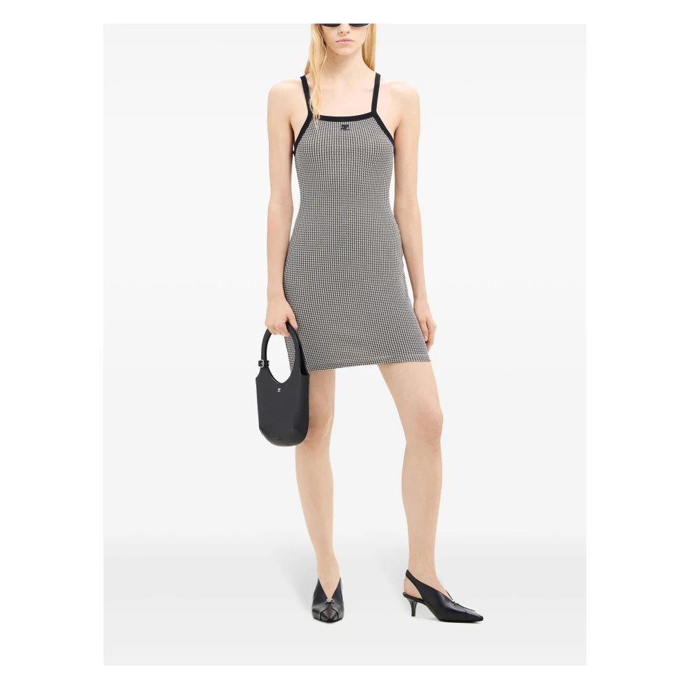 Courrèges Zwarte Contrast Mini Jurk Black Dames