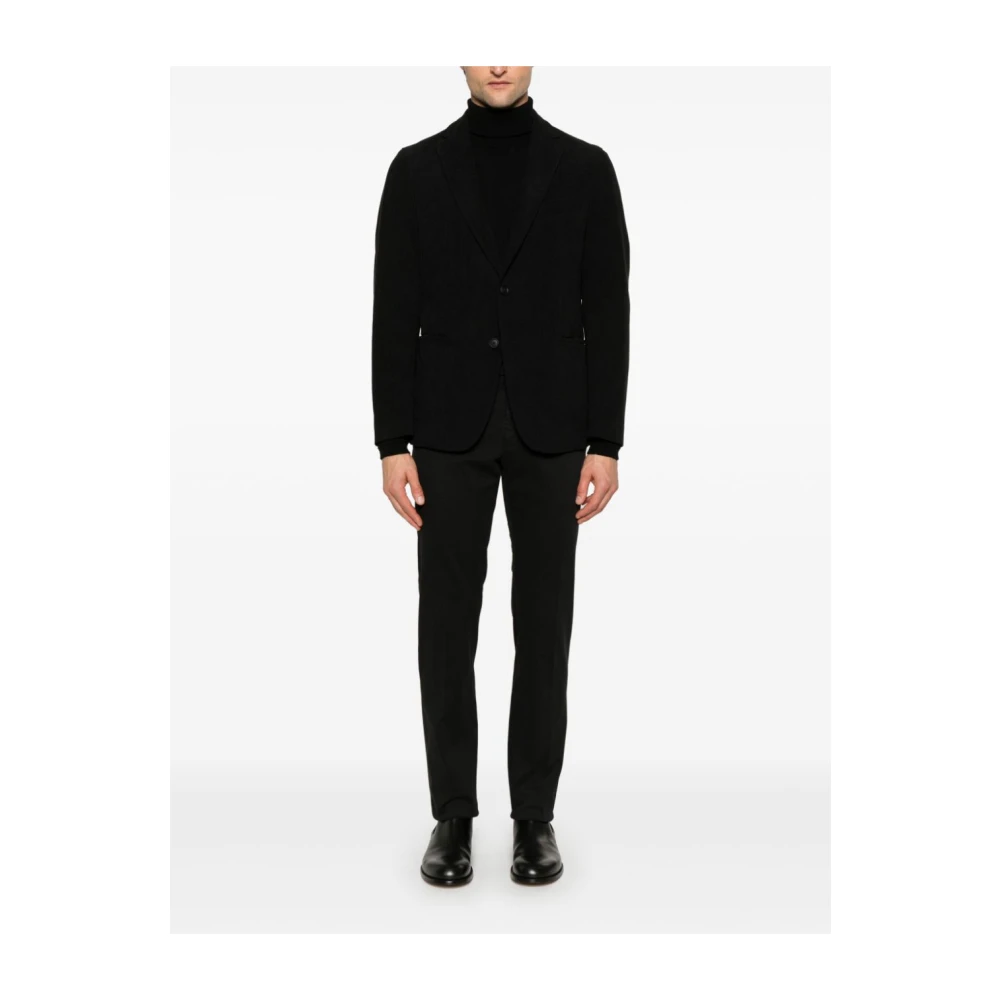 Incotex Zwarte Slim Fit Stretch Broek Black Heren