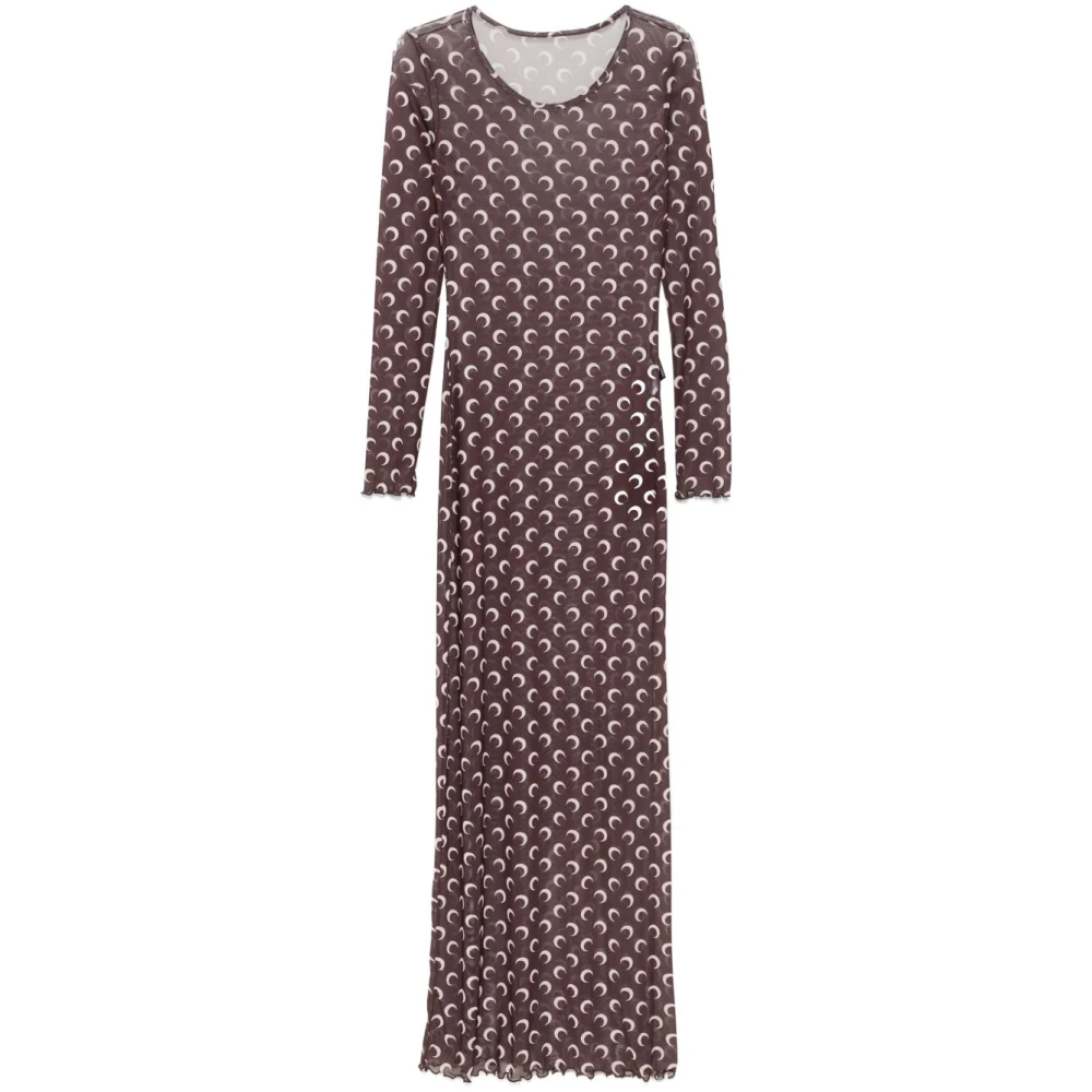 Marine Serre Bruine Jurk Collectie Brown Dames