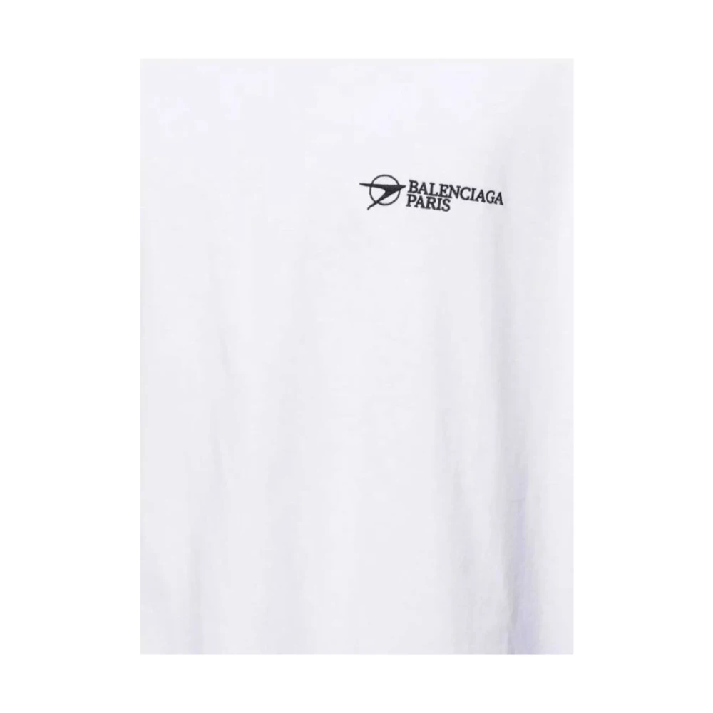 Balenciaga Geborduurd logo wit T-shirt White Heren