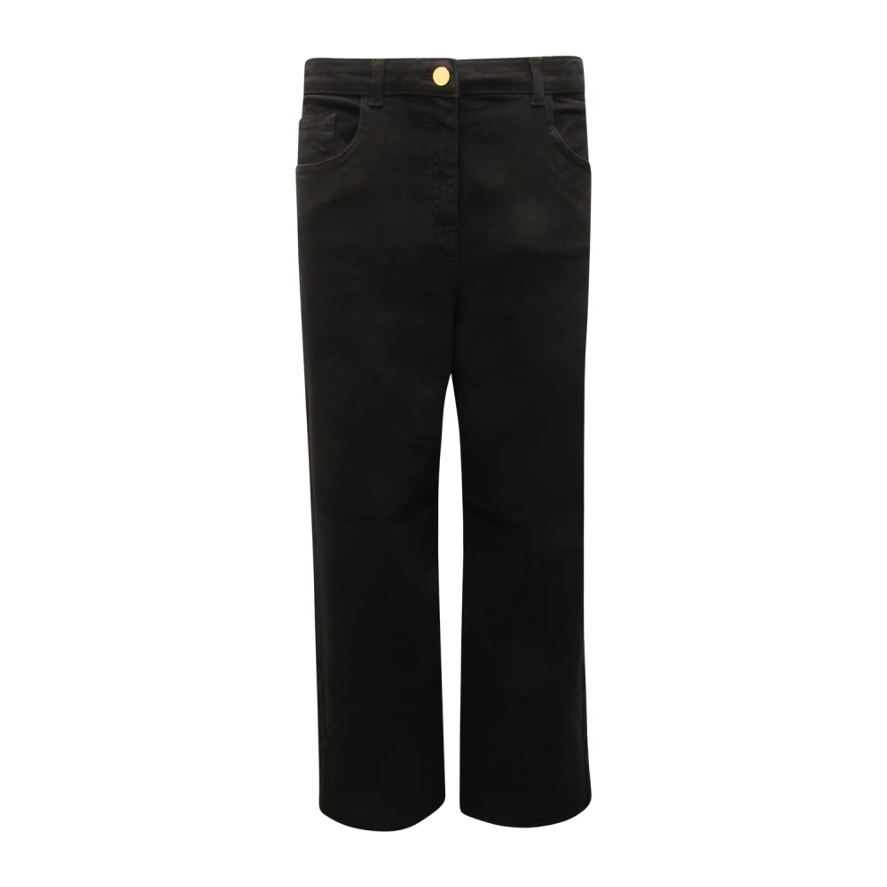 Elisabetta Franchi Straight Fit Jeans, Female, W27, Wo Denim Trousers Black