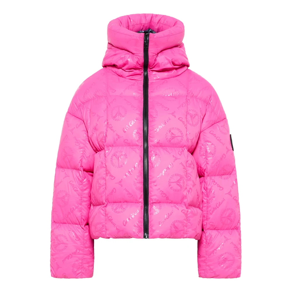 Carlo Colucci Women's Pink Winter Jackets, Xl, Padded Oversize Jacket With Unique Badge