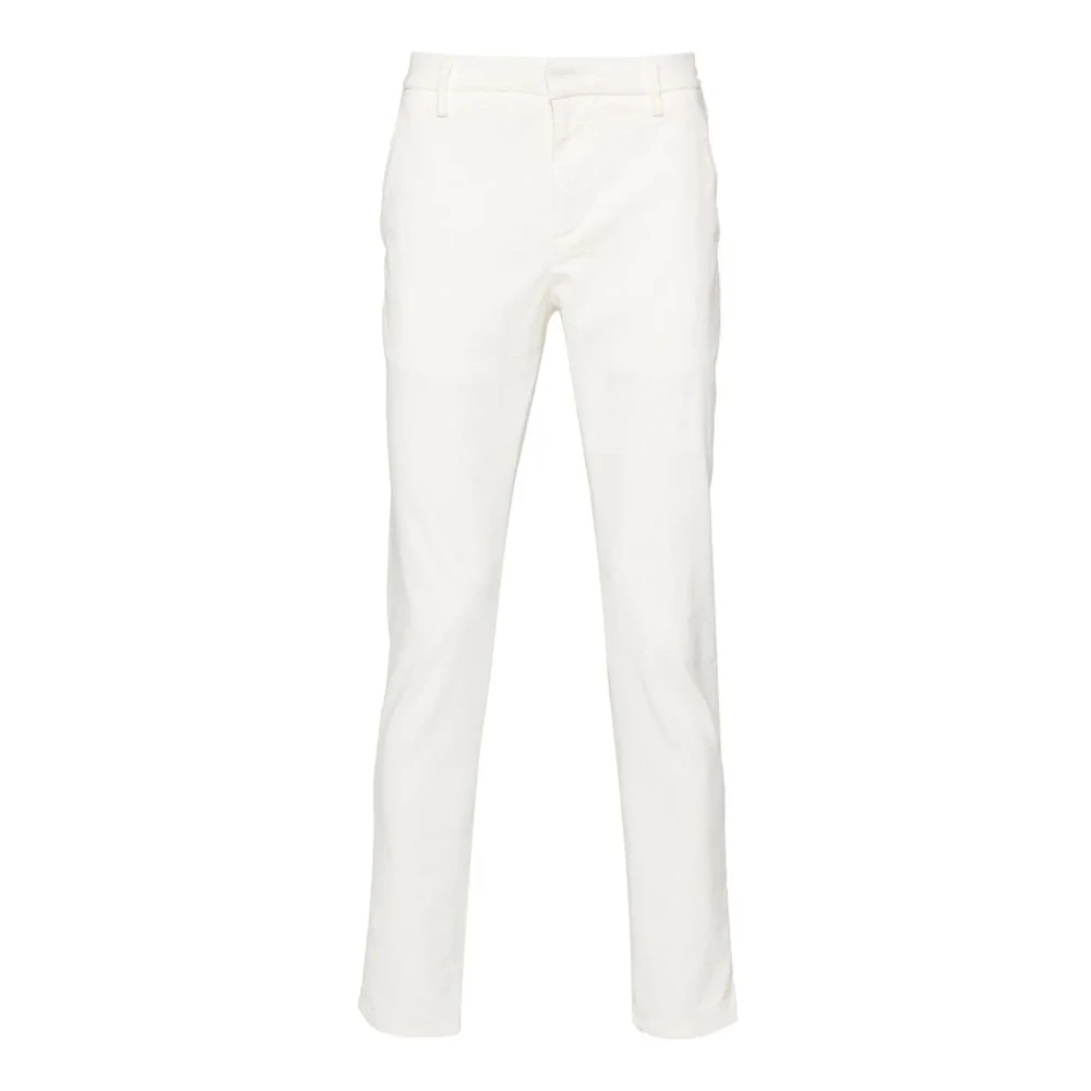 Dondup Witte Slim Fit Corduroy Broek White Heren