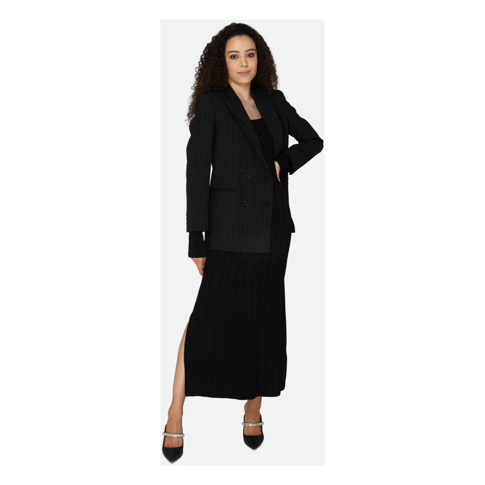 pinko Klassieke Pinstripe Double-Breasted Blazer Black Dames