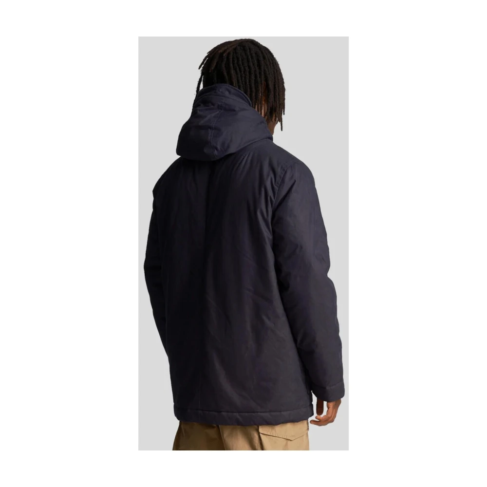 Lyle & Scott Zwarte Hoodie Winterjas met Zakken Black Heren