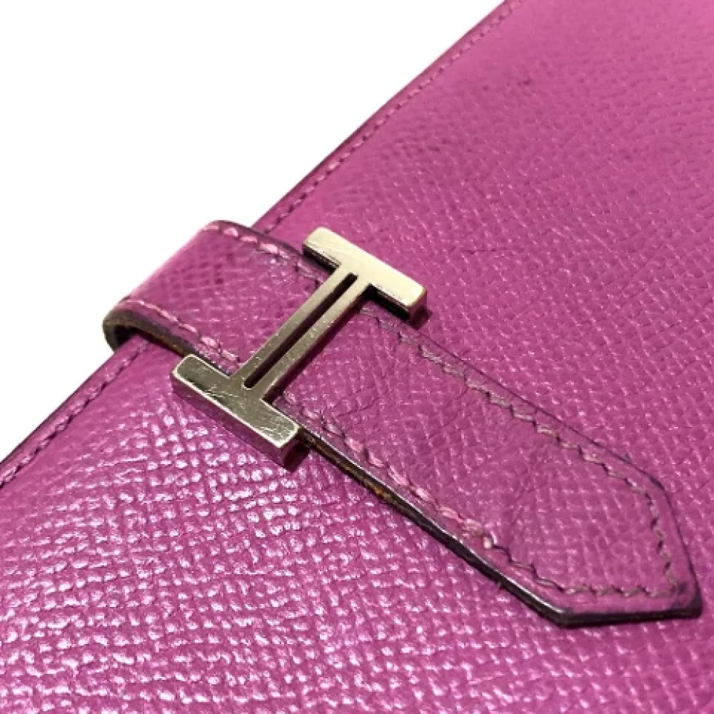 Hermès Vintage Pre-owned Leather wallets Purple Dames