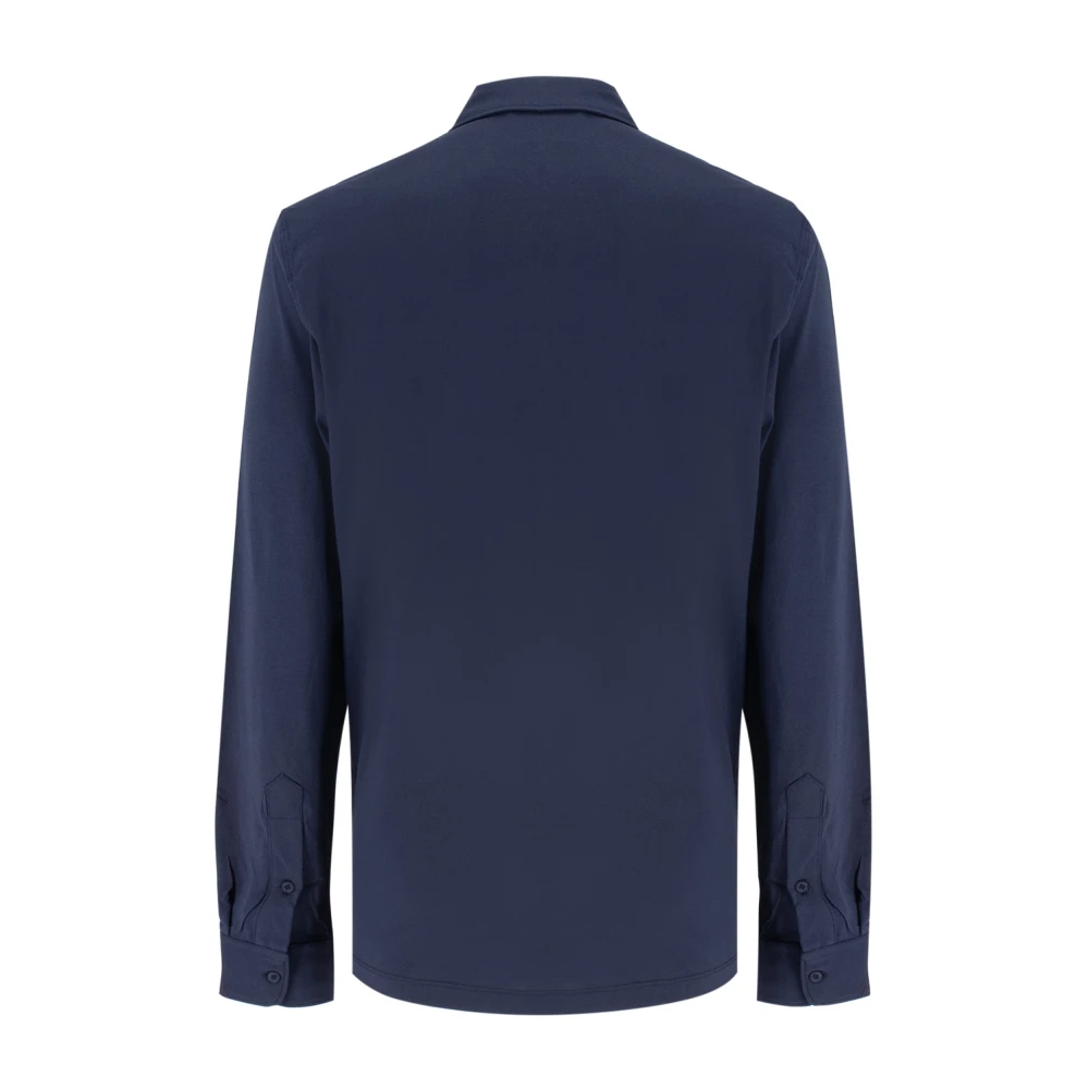 Kired Katoenen poloshirt met lange mouwen Blue Heren