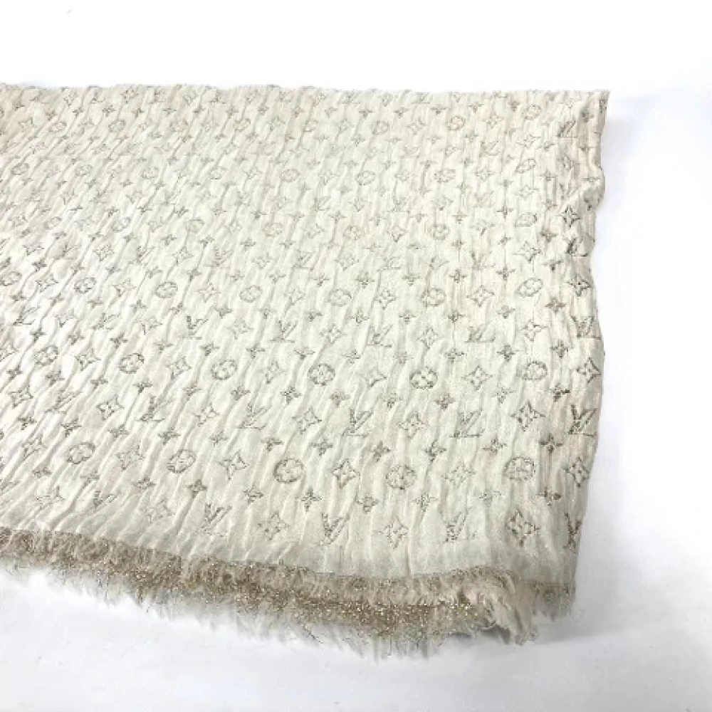 Louis Vuitton Vintage Pre-owned Silk scarves Beige Dames