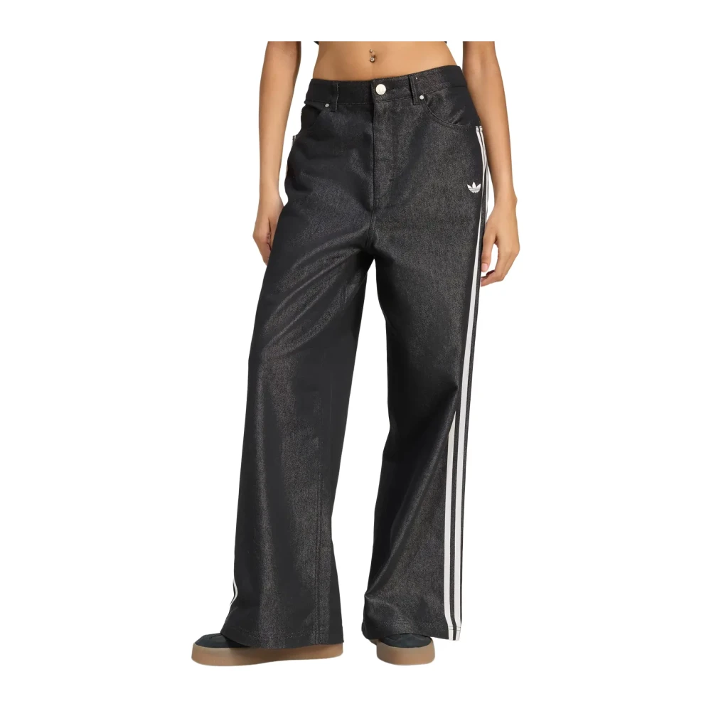 Adidas Black Training Trousers & Tights, Female, W29, Adilenium Season 4 Teamgeist Baggy Shine Denim Trousers