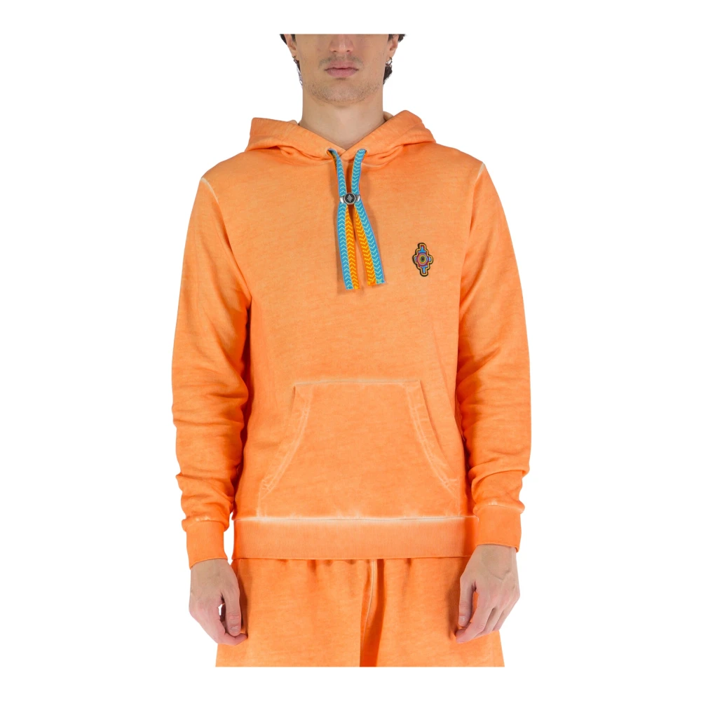 Marcelo Burlon Men's Orange Sunset Cross Hoodie